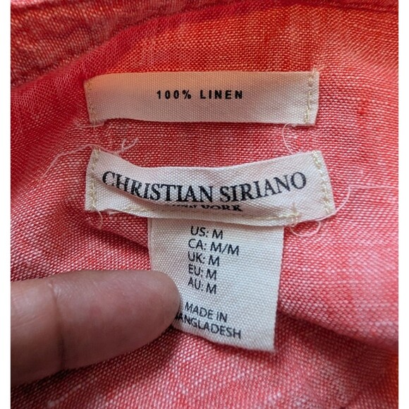 Christian Siriano Blouse 100% Linen Size M Pink Shirt Tunic Sleeveless EUC - Picture 6 of 8